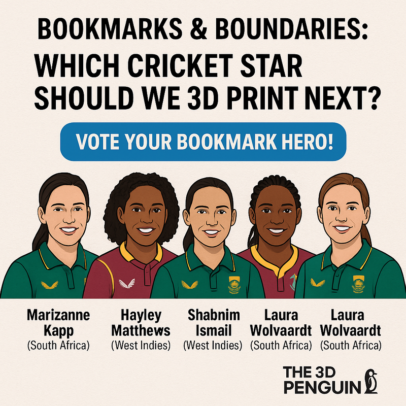 Bookmarks & Boundaries: Which Cricket Star Should We 3D Print Next?