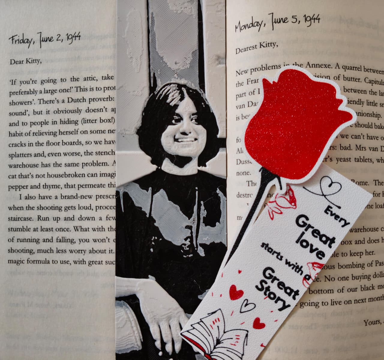 Collection of trending bookmarks for gifting. Rose and quote bookmark